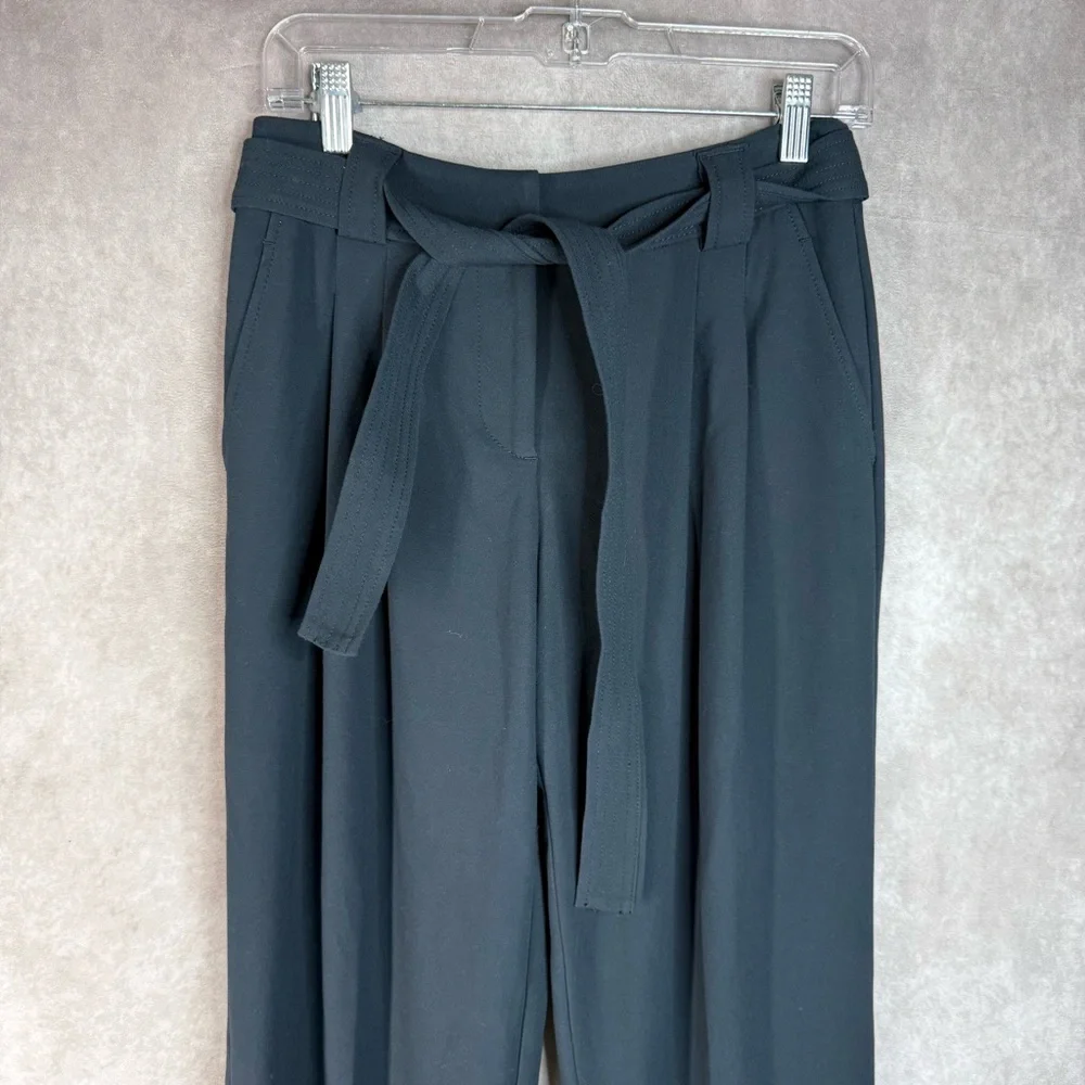Maeve‎ High Rise Tailored Pleated Belted Trousers In Navy Blue Women's Size 0